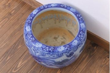 アンティーク雑貨　鳳凰文!和製アンティーク瀬戸火鉢(古民具・骨董)