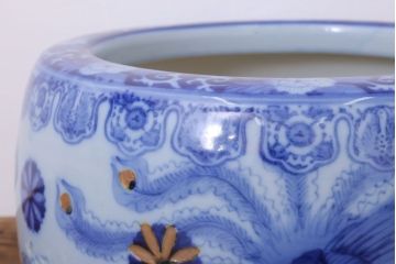 アンティーク雑貨　鳳凰文!和製アンティーク瀬戸火鉢(古民具・骨董)