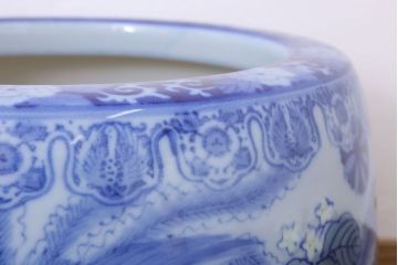 アンティーク雑貨　鳳凰文!和製アンティーク瀬戸火鉢(古民具・骨董)