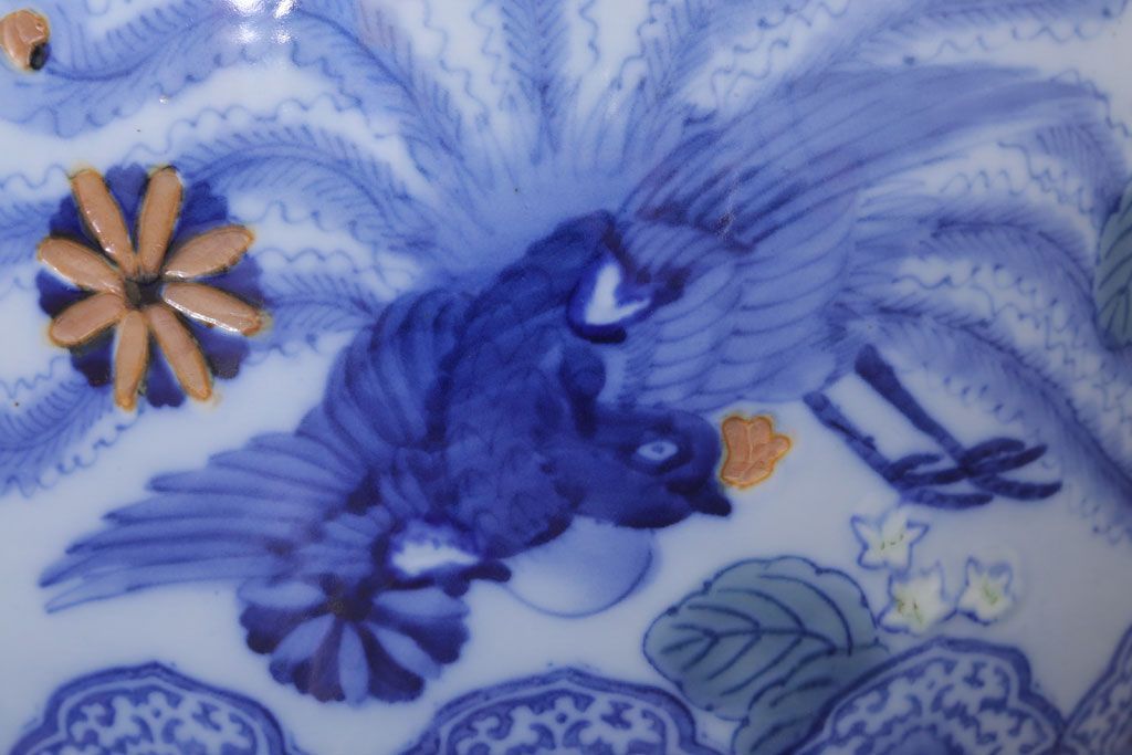 アンティーク雑貨　鳳凰文!和製アンティーク瀬戸火鉢(古民具・骨董)