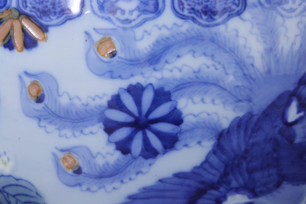 アンティーク雑貨　鳳凰文!和製アンティーク瀬戸火鉢(古民具・骨董)