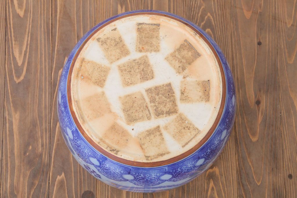 アンティーク雑貨　鳳凰文!和製アンティーク瀬戸火鉢(古民具・骨董)