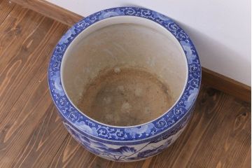 アンティーク雑貨　古民具・骨董　扇窓　山水　和製アンティーク瀬戸火鉢