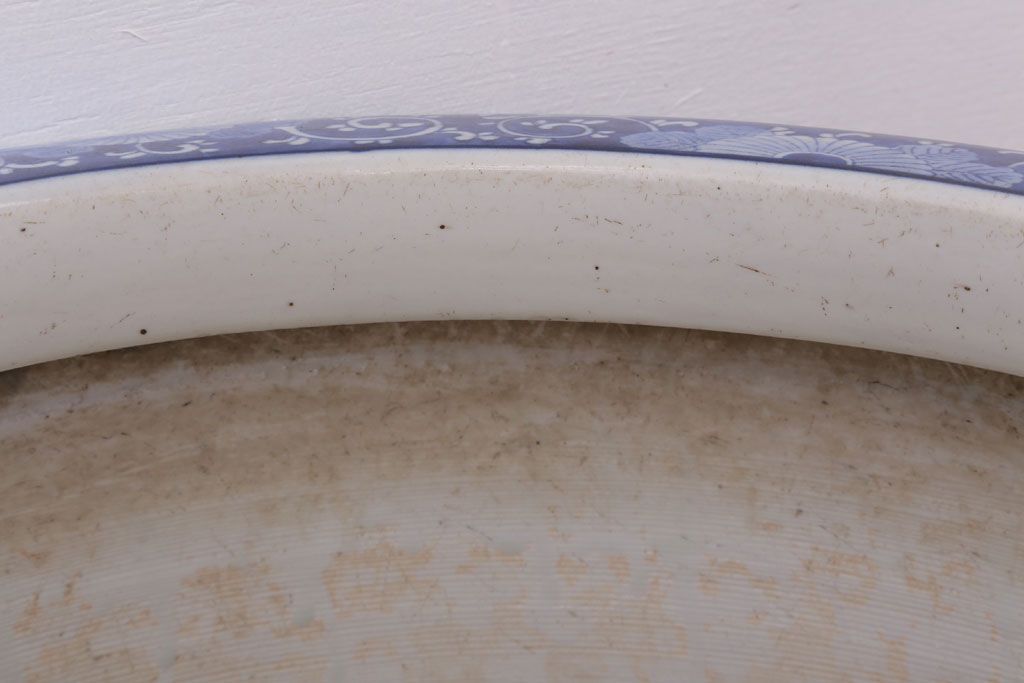 アンティーク雑貨　古民具・骨董　扇窓　山水　和製アンティーク瀬戸火鉢