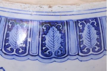 アンティーク雑貨　古民具・骨董　扇窓　山水　和製アンティーク瀬戸火鉢