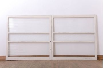 モールガラス・ダイヤガラス入りの引き戸2枚セット(窓)