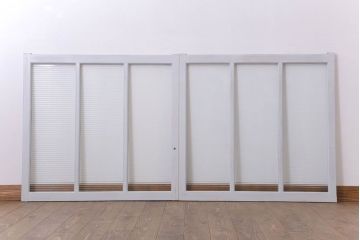 モールガラス入りの引き戸2枚セット(ガラス戸・窓)