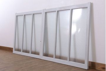 モールガラス入りの引き戸2枚セット(ガラス戸・窓)