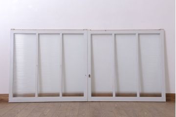 モールガラス入りの引き戸2枚セット(ガラス戸・窓)