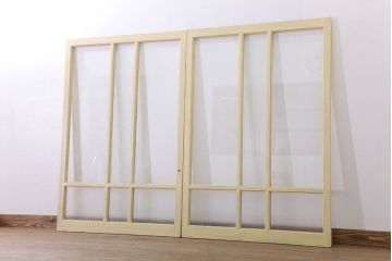 銀モールガラス入りの引き戸2枚セット(窓)