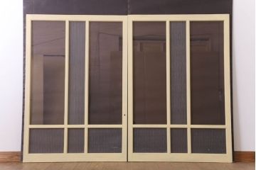 銀モールガラス入りの引き戸2枚セット(窓)