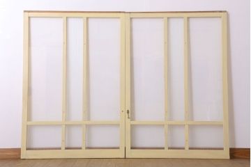 銀モールガラス入りの引き戸2枚セット(窓)