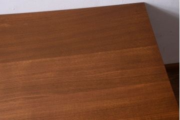 レトロ家具　昭和レトロ　古いナラ材製のシンプルなアンティーク片袖机(2)