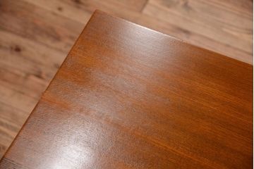 レトロ家具　昭和レトロ　古いナラ材製のシンプルなアンティーク片袖机(2)