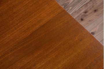 レトロ家具　昭和レトロ　古いナラ材製のシンプルなアンティーク片袖机(2)