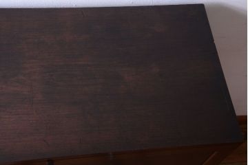 アンティーク家具　三方栗材!古い木製のシンプルな観音箪笥(衣装箪笥)