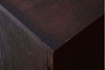 アンティーク家具　三方栗材!古い木製のシンプルな観音箪笥(衣装箪笥)