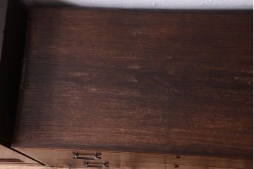 アンティーク家具　三方栗材!古い木製のシンプルな観音箪笥(衣装箪笥)