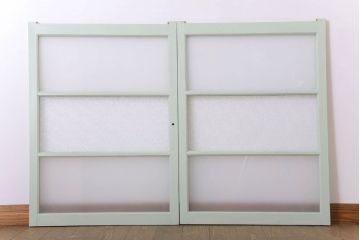 すりガラス・ダイヤガラス入りの引き戸2枚セット(窓)