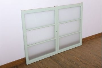 すりガラス・ダイヤガラス入りの引き戸2枚セット(窓)