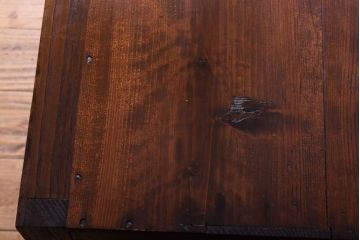 アンティーク家具　結霜ガラス入り!古い木のアンティークローボード