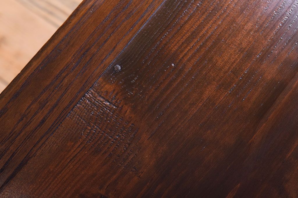 アンティーク家具　結霜ガラス入り!古い木のアンティークローボード