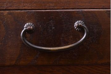 アンティーク家具　結霜ガラス入り!古い木のアンティークローボード