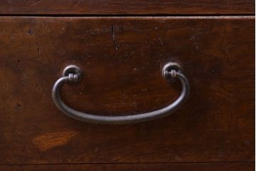 アンティーク家具　結霜ガラス入り!古い木のアンティークローボード