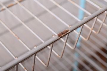 レトロ家具　昭和レトロなキャスターワゴン(陳列棚)