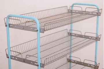 レトロ家具　昭和レトロなキャスターワゴン(陳列棚)