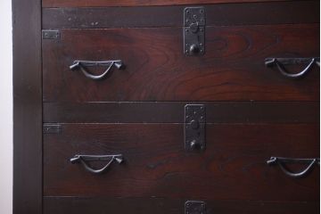 アンティーク家具　欅材と檜材!高級感あふれる和製アンティークの収納箪笥サイドボード(水屋箪笥)