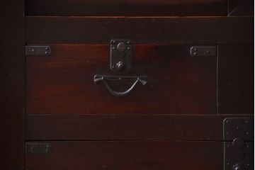 アンティーク家具　欅材と檜材!高級感あふれる和製アンティークの収納箪笥サイドボード(水屋箪笥)