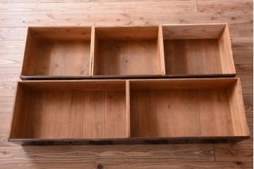 アンティーク家具　古民具・骨董　明治期　和モダンスタイル!収納箪笥ローボード(水屋箪笥、テレビ台、キャビネット、収納棚)(3)