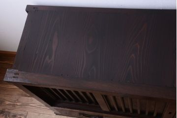 アンティーク家具　古民具・骨董　明治期　和モダンスタイル!収納箪笥ローボード(水屋箪笥、テレビ台、キャビネット、収納棚)(3)