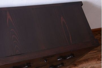 アンティーク家具　古民具・骨董　明治期　和モダンスタイル!収納箪笥ローボード(水屋箪笥、テレビ台、キャビネット、収納棚)(3)