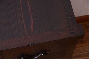 アンティーク家具　古民具・骨董　明治期　和モダンスタイル!収納箪笥ローボード(水屋箪笥、テレビ台、キャビネット、収納棚)(3)