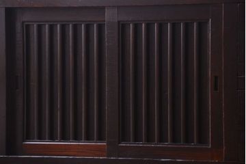 アンティーク家具　古民具・骨董　明治期　和モダンスタイル!収納箪笥ローボード(水屋箪笥、テレビ台、キャビネット、収納棚)(3)