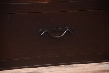 アンティーク家具　古民具・骨董　明治期　和モダンスタイル!収納箪笥ローボード(水屋箪笥、テレビ台、キャビネット、収納棚)(3)