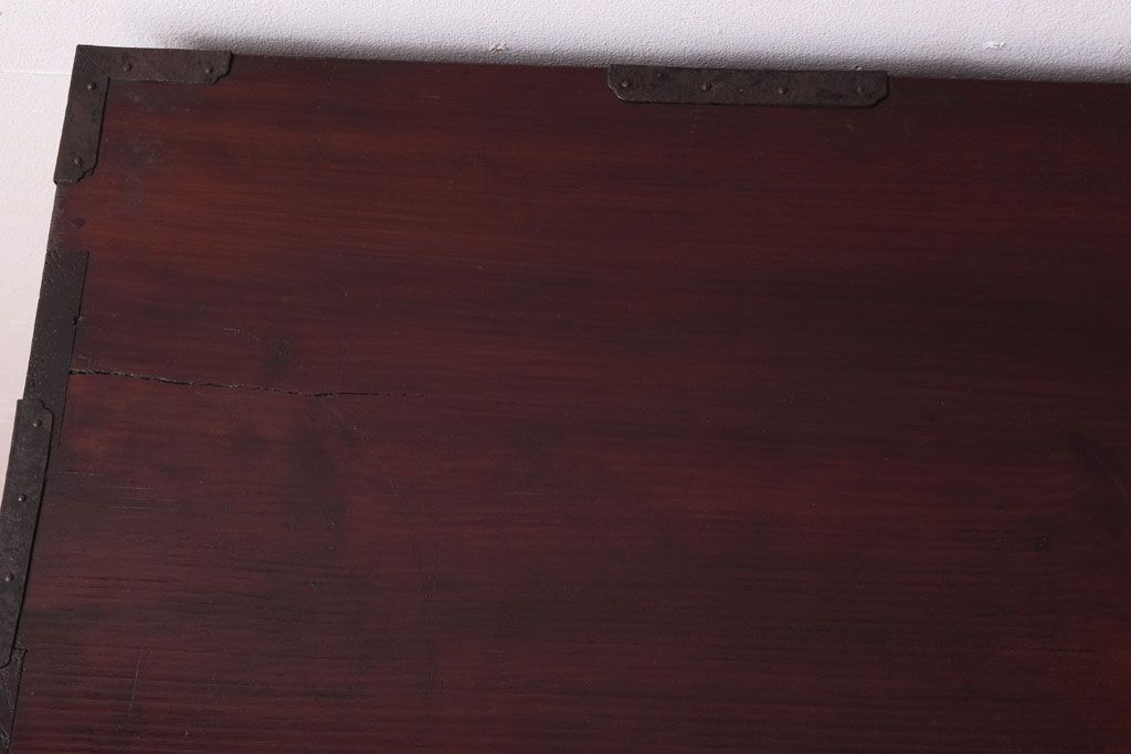 アンティーク家具　前面欅材　古民具・骨董　明治〜大正期のアンティーク最上箪笥