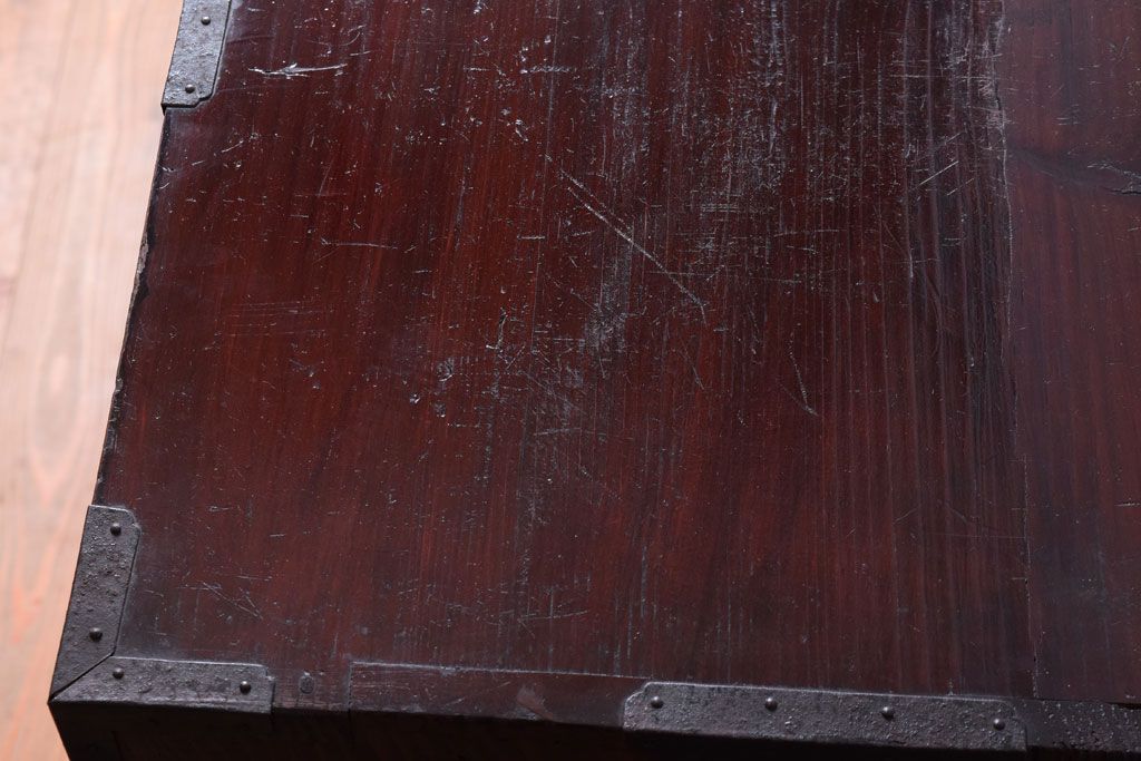 アンティーク家具　前面欅材　古民具・骨董　明治〜大正期のアンティーク最上箪笥