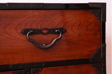 アンティーク家具　前面欅材　古民具・骨董　明治〜大正期のアンティーク最上箪笥