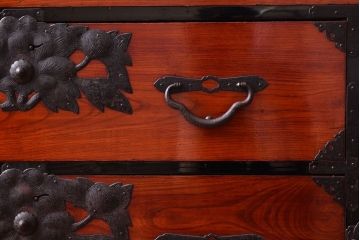 アンティーク家具　前面欅材　古民具・骨董　明治〜大正期のアンティーク最上箪笥