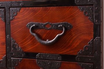 アンティーク家具　前面欅材　古民具・骨董　明治〜大正期のアンティーク最上箪笥