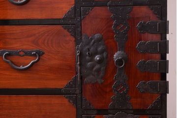 アンティーク家具　前面欅材　古民具・骨董　明治〜大正期のアンティーク最上箪笥