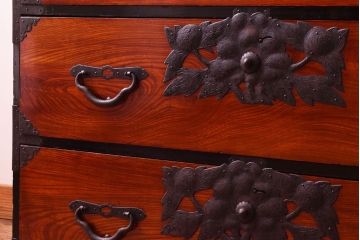 アンティーク家具　前面欅材　古民具・骨董　明治〜大正期のアンティーク最上箪笥