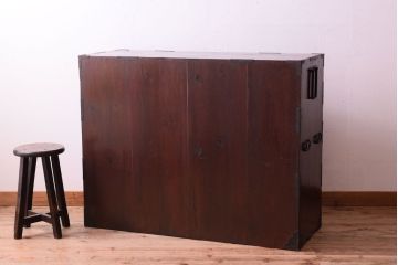 アンティーク家具　前面欅材　古民具・骨董　明治〜大正期のアンティーク最上箪笥