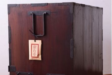 アンティーク家具　前面欅材　古民具・骨董　明治〜大正期のアンティーク最上箪笥