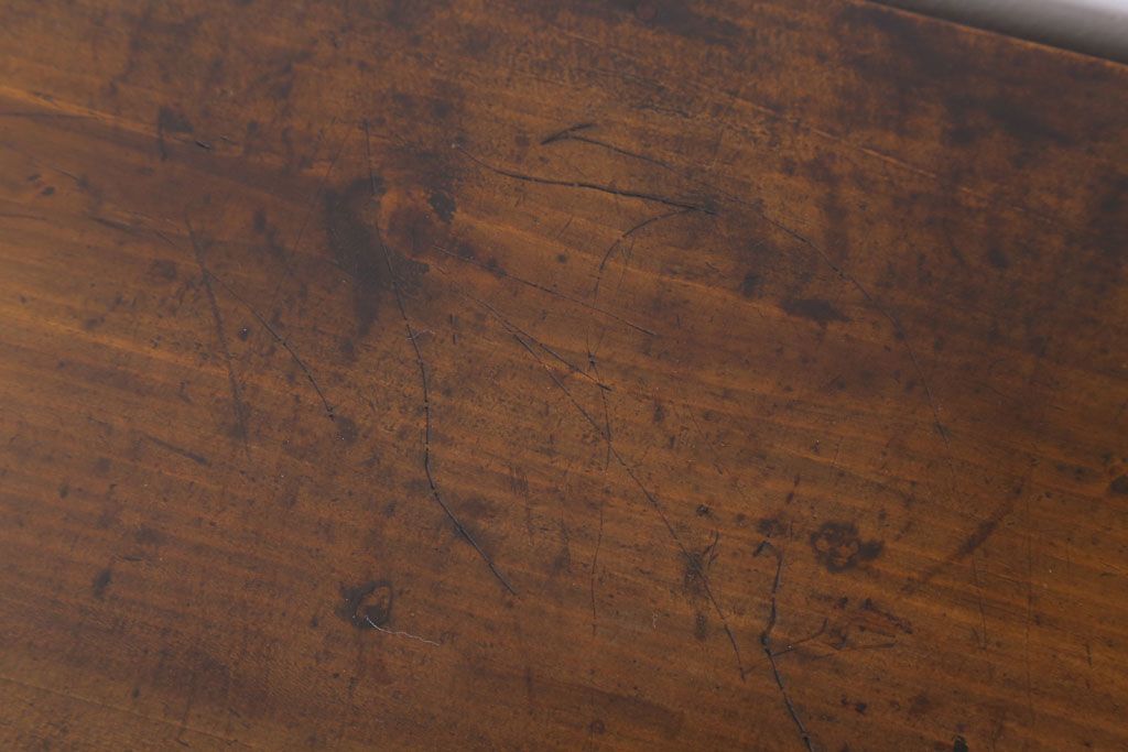 アンティーク家具　ダイヤガラス!シンプルで小振りな和製アンティーク収納棚(戸棚)