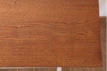 アンティーク雑貨　栗材天板リメイク品　人気のキャスター付きサイドテーブル(作業台)(1)