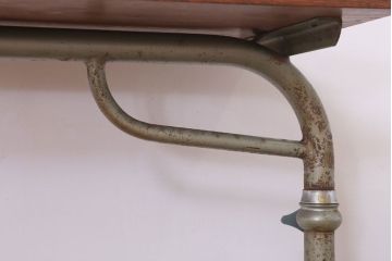 栗材天板リメイク品　人気のキャスター付きサイドテーブル(作業台)(3)